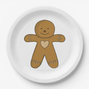 GingerBread Man Christmas Cookie Paper Plates