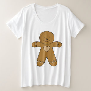 GingerBread Man Christmas Cookie Plus Size T-Shirt