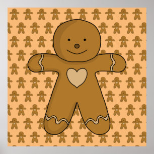 GingerBread Man Christmas Cookie Poster