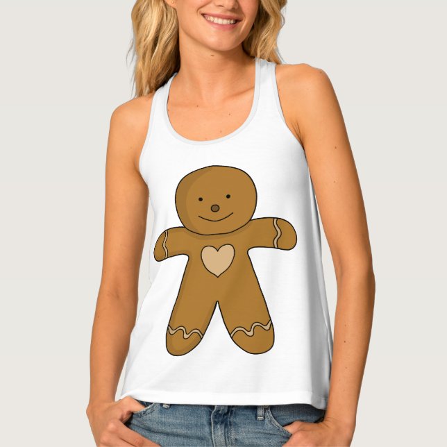 GingerBread Man Christmas Cookie Tank Top (Front)