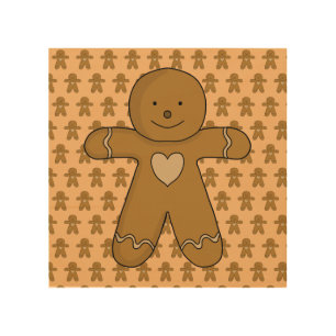 GingerBread Man Christmas Cookie Wood Wall Art