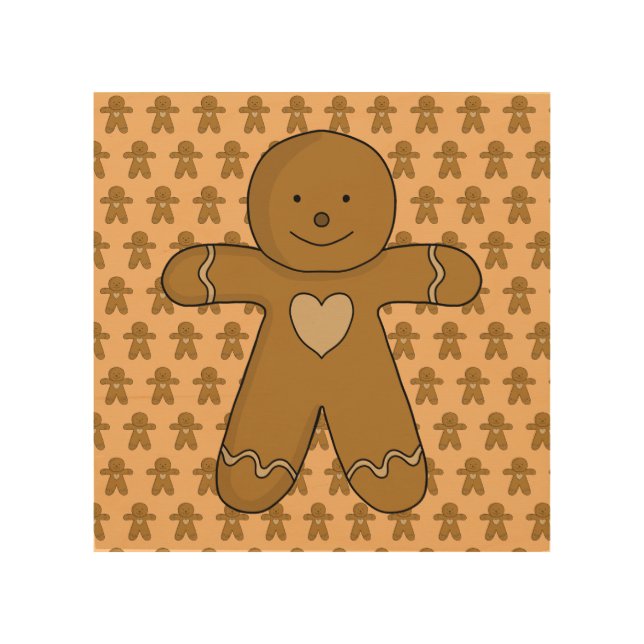 GingerBread Man Christmas Cookie Wood Wall Art (Front)