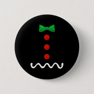 Gingerbread Man Christmas Costume Button