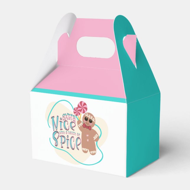 Gingerbread Man Christmas Favor Boxes (Front Side)