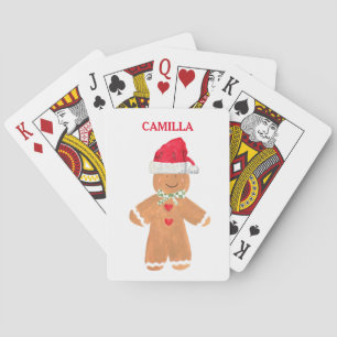 Gingerbread man Christmas food cookies festive Poker Cards