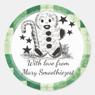 Gingerbread man Christmas food from the kitchen of Classic Round Sticker