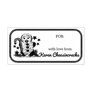 Gingerbread man Christmas food from the kitchen of Self-inking Stamp