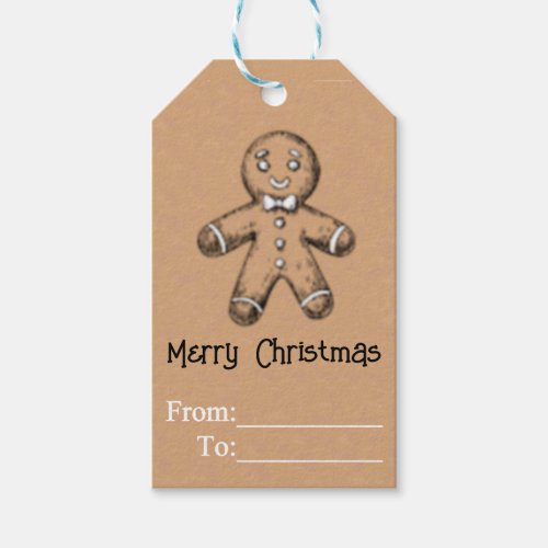 Gingerbread Man Christmas Gift Tags