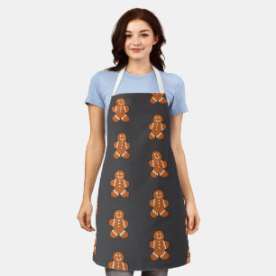 Gingerbread Man Christmas Holiday Cookie Pattern Apron