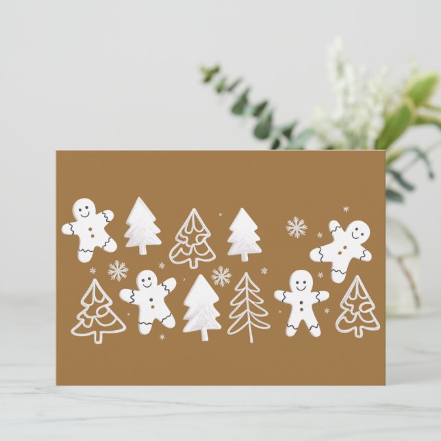 Gingerbread Man Christmas Holiday Winter Baker Card (Standing Front)