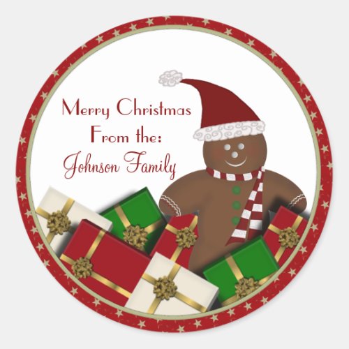 Gingerbread Man Christmas Labels