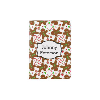 Gingerbread man Christmas Monograme Passport Holder