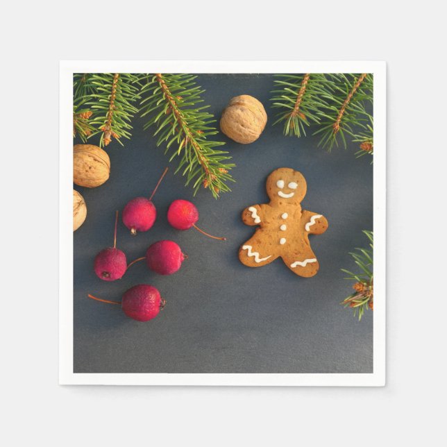 Gingerbread man Christmas Napkins (Front)