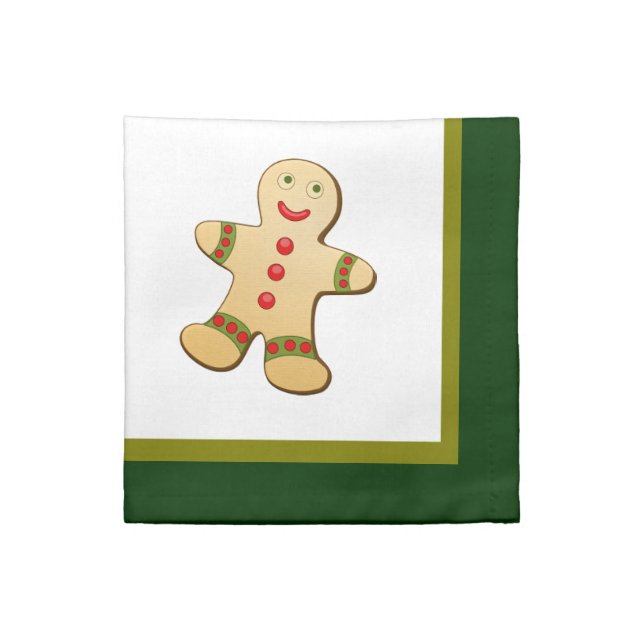 Gingerbread Man Christmas Napkins (Quarter Fold)