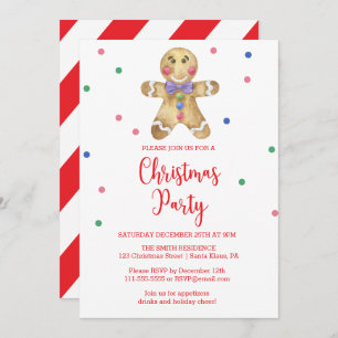 Gingerbread man - Christmas Party Invitation