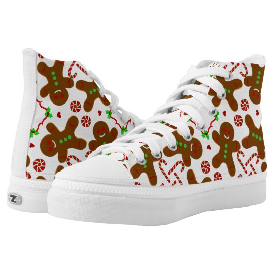 Gingerbread man Christmas personalizable High-Top Sneakers | Zazzle.com