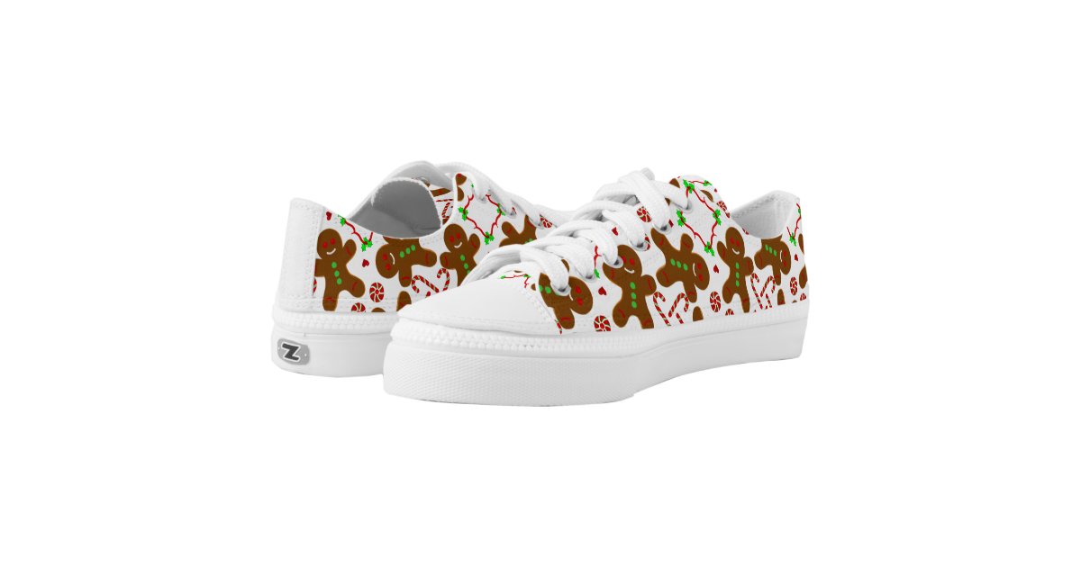 Gingerbread man Christmas personalizable Low-Top Sneakers | Zazzle