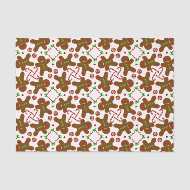 Gingerbread man Christmas personalizable Tissue Paper (Front)