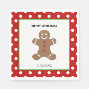 Gingerbread Man Christmas Personalized Napkins