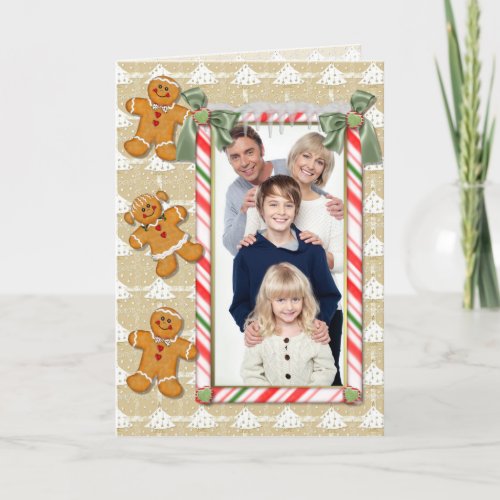 Gingerbread Man Christmas Photo Greeting Holiday Card