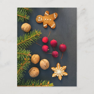 Gingerbread man Christmas Postcard
