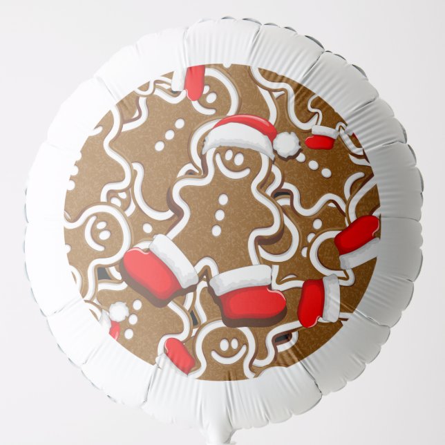 Gingerbread Man Christmas Santa Claus Balloon (Front)
