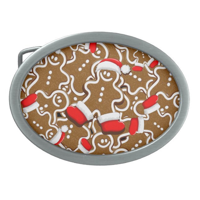 Gingerbread Man Christmas Santa Claus Belt Buckle (Front)
