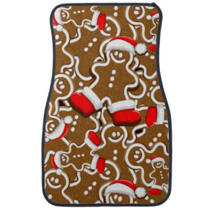 Gingerbread Man Christmas Santa Claus Car Floor Mat