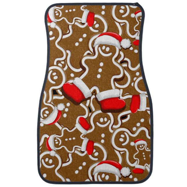 Gingerbread Man Christmas Santa Claus Car Floor Mat (Front)
