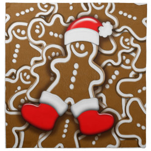 Gingerbread Man Christmas Santa Claus Cloth Napkin