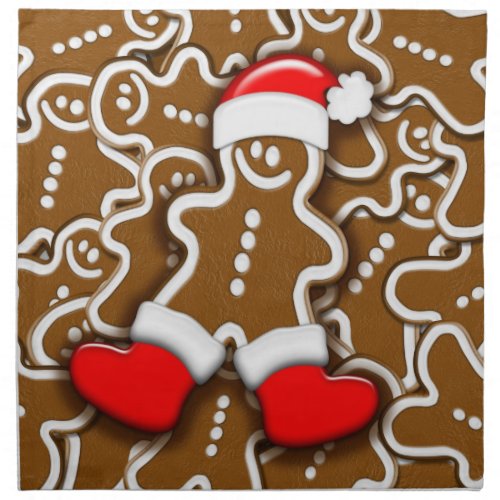 Gingerbread Man Christmas Santa Claus Cloth Napkin