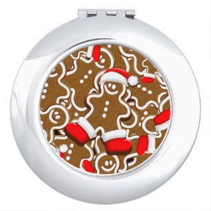 Gingerbread Man Christmas Santa Claus Compact Mirror