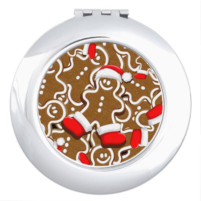 Gingerbread Man Christmas Santa Claus Compact Mirror (Front)