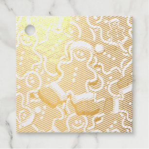 Gingerbread Man Christmas Santa Claus Foil Favor Tags