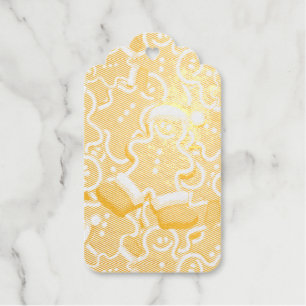 Gingerbread Man Christmas Santa Claus Foil Gift Tags