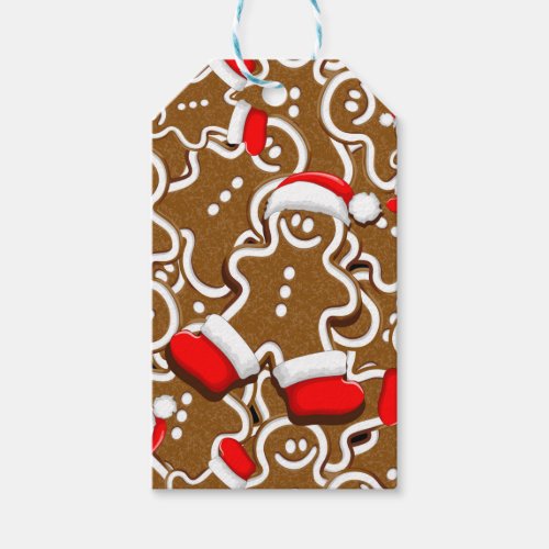 Gingerbread Man Christmas Santa Claus Gift Tags