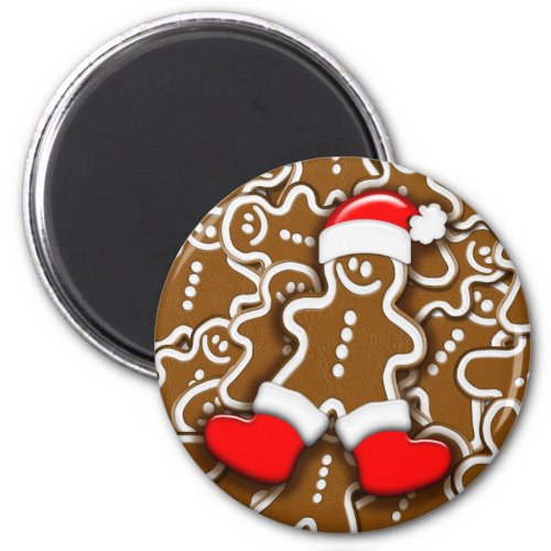 Gingerbread Man Christmas Santa Claus Magnet