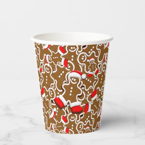 Gingerbread Man Christmas Santa Claus Paper Cups