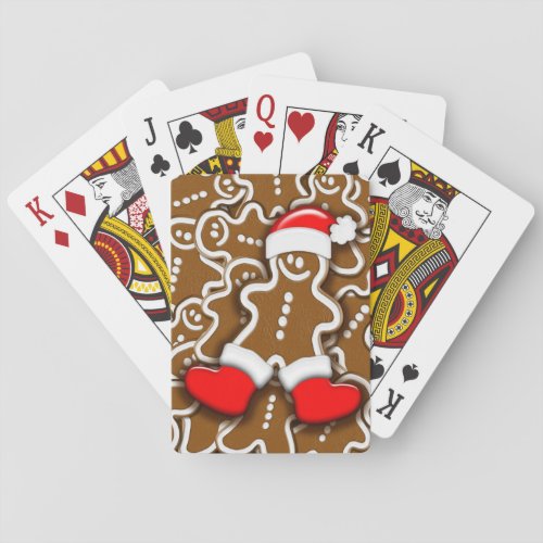 Gingerbread Man Christmas Santa Claus Poker Cards