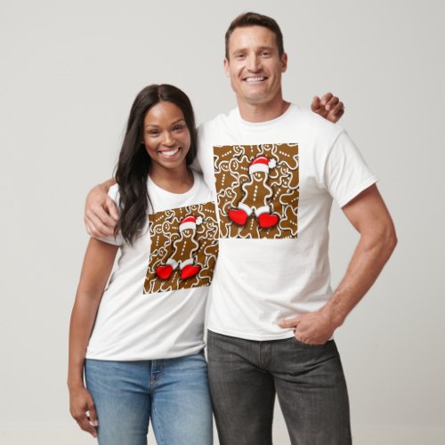 Gingerbread Man Christmas Santa Claus T_Shirt