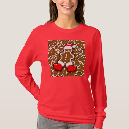 Gingerbread Man Christmas Santa Claus T_Shirt