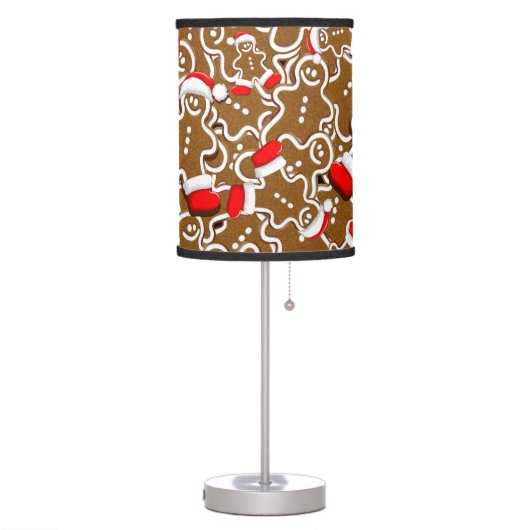 Gingerbread Man Christmas Santa Claus Table Lamp (Left)