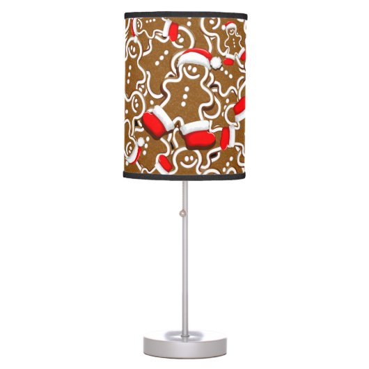 Gingerbread Man Christmas Santa Claus Table Lamp (Front)