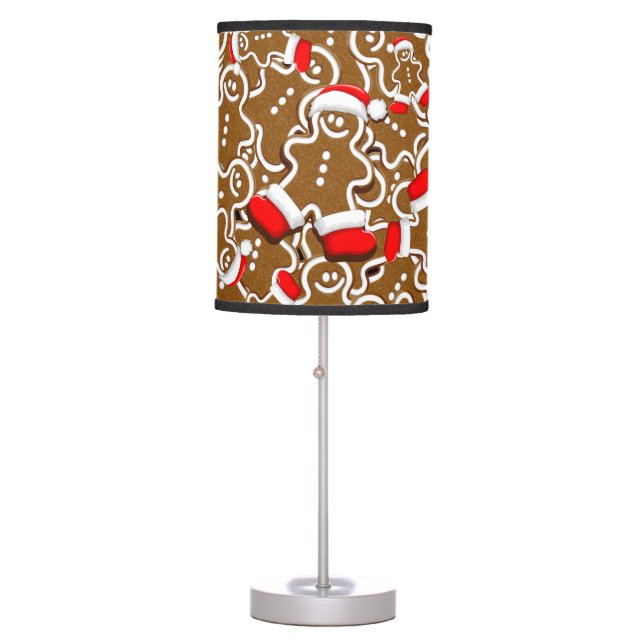 Gingerbread Man Christmas Santa Claus Table Lamp (Front)