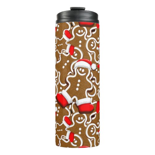 Gingerbread Man Christmas Santa Claus Thermal Tumbler