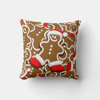 Gingerbread Man Christmas Santa Claus Throw Pillow
