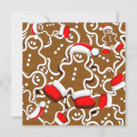 Gingerbread Man Christmas Santa Claus Throw Pillow Invitation