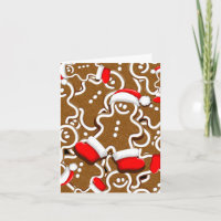 Gingerbread Man Christmas Santa Claus Throw Pillow Invitation