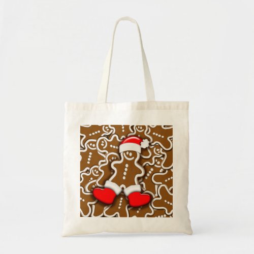 Gingerbread Man Christmas Santa Claus Tote Bag