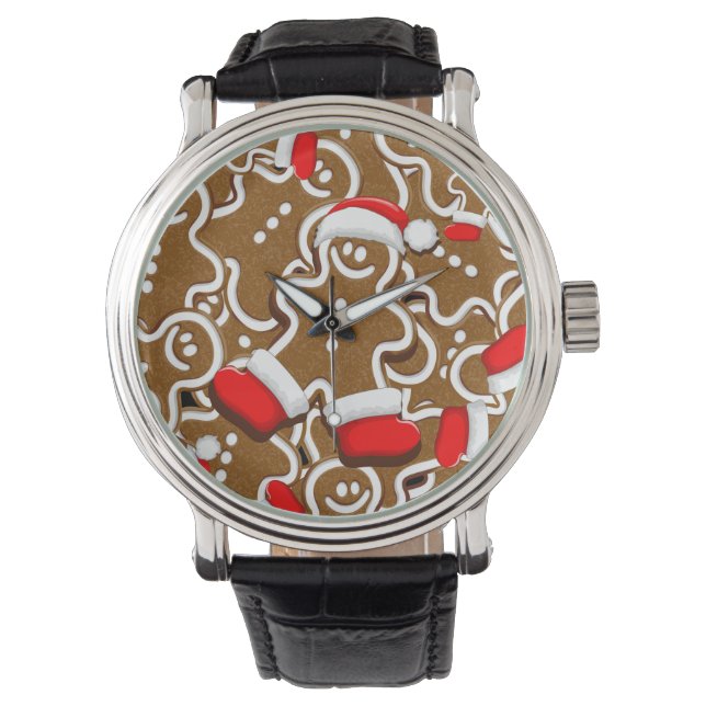 Gingerbread Man Christmas Santa Claus Watch (Front)